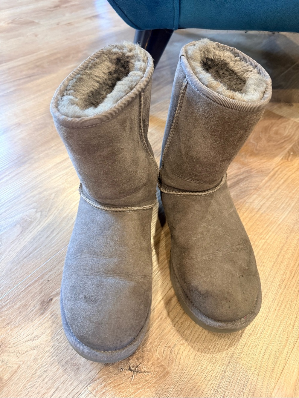 UGG Women's Short Shearling-Lined Boots in grey